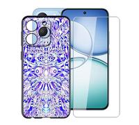 YQINHHME Funda para Realme 15T (6.57 ") + Cristal Templado Película, Ultrafina Antichoque X Antiarañazos Negro Suave Silicona TPU Case Carcasa para Realme 15T - Espejo