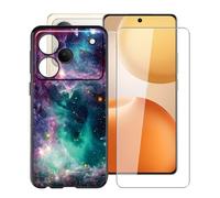 YQINHHME Funda para Realme P4 Pro 5G (6.80 ") + Cristal Templado Película, Ultrafina Antichoque X Antiarañazos Negro Suave Silicona TPU Case Carcasa para Realme P4 Pro 5G - WMA33