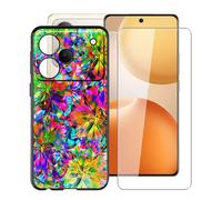 YQINHHME Funda para Realme P4 Pro 5G (6.80 ") + Cristal Templado Película, Ultrafina Antichoque X Antiarañazos Negro Suave Silicona TPU Case Carcasa para Realme P4 Pro 5G - Colorido