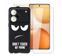YQINHHME Funda para Realme P4 Pro 5G (6.80 ") + Cristal Templado Película, Ultrafina Antichoque X Antiarañazos Negro Suave Silicona TPU Case Carcasa para Realme P4 Pro 5G - DUO5B