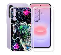 YQINHHME Funda para Samsung Galaxy A37 5G (6.7 "), 2 Pack Ultrafina Anti-Arañazos TPU Back Case Antichoque Suave Silicona Bumper Carcasa para Samsung Galaxy A37 5G - Clear + Bestia Graffiti