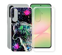 YQINHHME Funda para Samsung Galaxy A57 5G (6.70 "), 2 Pack Ultrafina Anti-Arañazos TPU Back Case Antichoque Suave Silicona Bumper Carcasa para Samsung Galaxy A57 5G - Clear + Bestia Graffiti