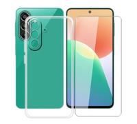 YQINHHME Funda para Samsung Galaxy F70 Pro + Cristal Templado - Clear
