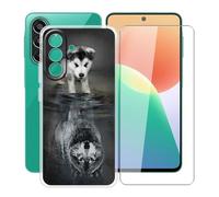 YQINHHME Funda para Samsung Galaxy F70 Pro + Cristal Templado - WMA27