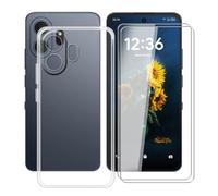 YQINHHME Funda para TCL NxtPaper 70 (6.90 ") + 2 X Cristal Templado Protector de Pantalla, Antichoque Anti-Arañazos Carcasa Ultrafina Suave TPU Cover Case para TCL NxtPaper 70 - Transparente