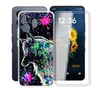 YQINHHME Funda para TCL NxtPaper 70 Pro (6.90 ") + 2 X Cristal Templado Protector de Pantalla, Antichoque Anti-Arañazos Carcasa Ultrafina Suave TPU Case para TCL NxtPaper 70 Pro - Bestia Graffiti