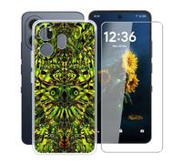 YQINHHME Funda para TCL NxtPaper 70 Pro (6.90 ") + Protector de Pantalla Cristal Templado, Funda de Silicona Suave Ultrafina Anti-rasguños TPU Carcasa Case para TCL NxtPaper 70 Pro - Duende Verde
