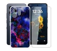 YQINHHME Funda para TCL NxtPaper 70 Pro (6.90 ") + Protector de Pantalla Cristal Templado, Funda de Silicona Suave Ultrafina Anti-rasguños TPU Carcasa Case para TCL NxtPaper 70 Pro - Rosa de Niebla