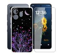 YQINHHME Funda para TCL NxtPaper 70 Pro (6.90 ") + Protector de Pantalla Cristal Templado, Funda de Silicona Suave Ultrafina Anti-rasguños TPU Carcasa Case para TCL NxtPaper 70 Pro - Noche Tranquila