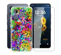 YQINHHME Funda para TCL NxtPaper 70 Pro (6.90 ") + Protector de Pantalla Cristal Templado, Funda de Silicona Suave Ultrafina Anti-rasguños TPU Carcasa Case para TCL NxtPaper 70 Pro - Vistoso