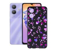 YQINHHME Funda para Ulefone Note 21 (6.56"), Ultrafina Anti-rasguños X Antichoque Negro Carcasa de Telefono Suave Silicona TPU Caso Case para Ulefone Note 21 - Burbujas de Amor