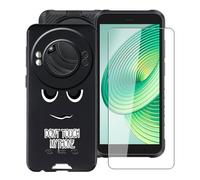 YQINHHME Funda para Ulefone RugKing (5.99 ") + Cristal Templado Película, Ultrafina Antichoque X Antiarañazos Negro Suave Silicona TPU Case Carcasa para Ulefone RugKing - DUO6