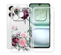 YQINHHME Funda para Umidigi G100x 5G (6.90 "), 2 Pack Ultrafina Anti-Arañazos TPU Back Case Antichoque Suave Silicona Bumper Carcasa para Umidigi G100x 5G - Clear + Rosa roja