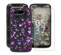 YQINHHME Funda para Unihertz Jelly 3 (5.05 ") + Cristal Templado Película, Ultrafina Antichoque X Antiarañazos Negro Suave Silicona TPU Case Carcasa para Unihertz Jelly 3 - Burbujas de Amor