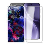 YQINHHME Funda para Vivo X300 Pro (6.78 ") + 2 X Cristal Templado Protector de Pantalla, Antichoque Anti-Arañazos Carcasa Ultrafina Suave TPU Cover Case para Vivo X300 Pro - Rosa de Niebla