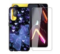 YQINHHME Funda para ZTE Nubia Neo 3 (6.80 ") + Cristal Templado Película, Ultrafina Antichoque X Antiarañazos Negro Suave Silicona TPU Case Carcasa para ZTE Nubia Neo 3 - XT149