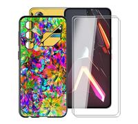 YQINHHME Funda para ZTE Nubia Neo 3 GT (6.80 ") + 2 X Cristal Templado Película, Ultrafina Suave Silicona Antichoque Case Negro Antiarañazos TPU Carcasa para ZTE Nubia Neo 3 GT - Colorido