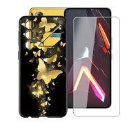 YQINHHME Funda para ZTE Nubia Neo 3 GT (6.80 ") + Cristal Templado Película, Ultrafina Antichoque X Antiarañazos Negro Suave Silicona TPU Case Carcasa para ZTE Nubia Neo 3 GT - WMA30