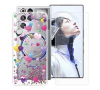 YQINHHME Funda para ZTE Nubia RedMagic 11 Pro (6.85 ") + Protector de Pantalla Cristal Templado, Funda de TPU Suave Ultrafina Anti-rasguños Carcasa para ZTE Nubia RedMagic 11 Pro - Globo Rosa