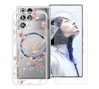 YQINHHME Funda para ZTE Nubia RedMagic 11 Pro (6.85 ") + Protector de Pantalla Cristal Templado, Funda de TPU Suave Ultrafina Anti-rasguños Carcasa para ZTE Nubia RedMagic 11 Pro - Camelia