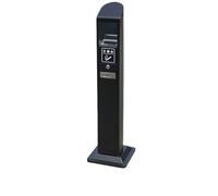 YQINQIN83B ceniceros Exteriores Extintor de Cigarrillos de Columna de Suelo Negro for Exteriores, Cubo for Recoger Colillas, Acero Inoxidable Cenicero de pie para Exteriores