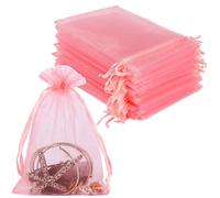 YQL Organza Bags 4x6 100PcS Blush Pink gift Favor Bags Mesh Fruit Prot