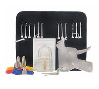 YQLEISHI 27 Piece Lock Picking Set with Zipper Bag, Lock Pick Gun and 6 Piece Padlock Shim,Transparent Training Locks,Extractor Tool for Beginner and Locksmith Training(Black)