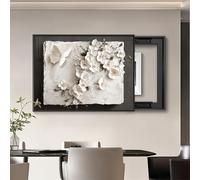 YQMHEZ Copertura del Pannello Elettrico for Pittura Decorativa Della Scatola del Contatore, for L'ufficio Domestico del Soggiorno(Black D,50x40cm/19.7x15.7in)