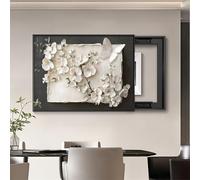 YQMHEZ Copertura del Pannello Elettrico for Pittura Decorativa Della Scatola del Contatore, for L'ufficio Domestico del Soggiorno(Black F,60x45cm/23.6x17.7in)