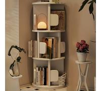YQMHEZ Estantería Giratoria, Estantería de Esquina Giratoria de 360 Grados, Estantería de Esquina de Pared, Estante de Escalera, Estante de Exhibición de Pie para Espacios Pequeños(Wit,3 Tier:95cm)