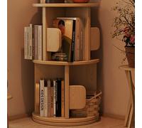 YQMHEZ Estantería Giratoria, Estantería de Esquina Giratoria de 360 grados, Estantería de Esquina de Pared, Estante de Escalera, Estante de Exhibición de Pie Para Espacios Pequeños(Natural,2 Tier:65