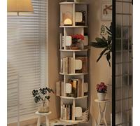YQMHEZ Estantería Giratoria, Estantería de Esquina Giratoria de 360 grados, Estantería de Esquina de Pared, Estante de Escalera, Estante de Exhibición de Pie Para Espacios Pequeños(Wit,5 Tier:155cm)