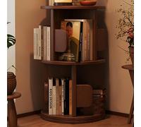 YQMHEZ Estantería Giratoria, Estantería de Esquina Giratoria de 360 grados, Estantería de Esquina de Pared, Estante de Escalera, Estante de Exhibición de Pie Para Espacios Pequeños(Brown,2 Tier:65cm