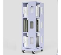 YQMHEZ Estantería Giratoria, Organizador Estrecho para Libros, Estante de Almacenamiento, Expositor Giratorio de 360 Grados con Ruedas para Espacios Reducidos(Bliue,3 Tier:107cm)