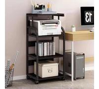 YQMHEZ Soporte for Impresora, Mesa Móvil Impresoras con Ruedas Y Estante de Almacenamiento, Carrito con Ruedas for Impresoras, Mesa Auxiliar Oficina Y Hogar(Nero)