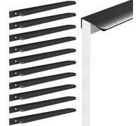 YQNISCU 10 Uds. Tiradores de Dedo de gabinete de Aluminio de 12 Pulgadas Tiradores de Borde Negro Oculto for cajón Armario