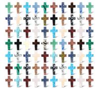 YQNISCU 50 Cruces de Cristal, Mini Cruces de Bolsillo de Cristal pequeñas Naturales a Granel for oraciones, recordatorio de fe, Bautismo, Regalos inspiradores