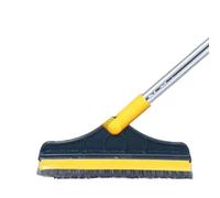 YQNISCU Cepillo Giratorio for Fregar Pisos, escurridor de Ventanas con Mango Largo, Escoba de cerdas rígidas, fregona 2 en 1 for Limpieza de Grietas en el Piso de la Cocina del baño ()(White2)