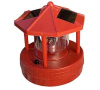 YQNISCU Lámpara de Faro Solar con baliza giratoria de 360°, lámpara de plástico Impermeable, decoración Exterior LED de 6,9 x 5,7 x 5,7 for Patio, jardín, Patio, césped -
