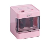 YQNISCU Sacapuntas eléctrico de Doble Orificio y Doble Potencia, 3 Colores, batería USB portátil, papelería mecánica, Suministros Escolares de Oficina (Rosa-1)(Pink-1)