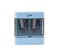 YQNISCU Sacapuntas eléctrico de Doble Orificio y Doble Potencia, 3 Colores, batería USB portátil, papelería mecánica, Suministros Escolares de Oficina (Rosa-1)(Blue-1)
