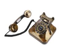 YQNISCU Teléfono Vintage de Bronce Antiguo con reducción de Ruido for Escritorio de Oficina en casa, marcación de números de Emergencia, Material ABS
