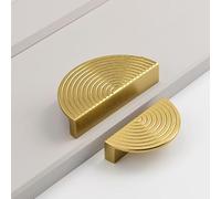 YQOLG87 2 Piezas Tiradores para cajones con tornillos,Manija para muebles en forma de media luna,Pomos para puertas de armario,Perilla sólidos de aleación de aluminio,Para cocina,Gold-4in/100mm