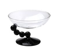 Yqqhrbm Bol de Postre de Cristal Decorativo, Recipiente para Alimentos con, Ideal para Frutas, Joyas Y Pequeños Perfecto para La Sala de Esta, Negro, Individual