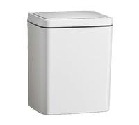 Yqqhrbm Bote de Basura Inteligente con Tapa Automática Basurero Manos Libres Rectangular Cubeta de Almacenamiento para Desechos con Sellado Inteligente Adecua, 16L Blanco