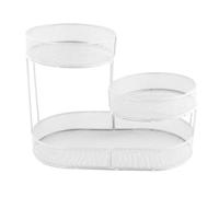 Yqqhrbm Cesta Metálica de Alambre para Encimera, Organizador de 3 Niveles, Soporte para Servir, Blanco, tal como se describe