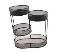 Yqqhrbm, Estante para Verduras, Rejilla Multiusos para Hielo, Cesta de Retención de Alambre Metálico para Mostrador de Frutas Y Cebollas Y Pat, Negro, tal como se describe