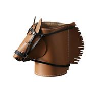 Yqqhrbm Organizador de Escritorio con Diseño de Cabeza de Caballo, Portalápices de PU, Almacenamiento Multifuncional, Organizador de Mandos a Distancia, Organ, MarrÓn