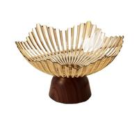 Yqqhrbm Pedestal Moderno Cuenco de Frutas Almacenamiento Snacks Adorno de Mesa Diseño Elegante Material Pet Adecuado para Fiesta Hogar Salón, Oro Claro, Individual