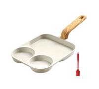 Yqqhrbm Sartén Antiadherente para Huevos de 3 Secciones, Mini Sartén para Panqueques, Sartén para Tortillas, Sartén Dividida para Desayuno, Tortilla de Huevo, 2 uds universales, Individual